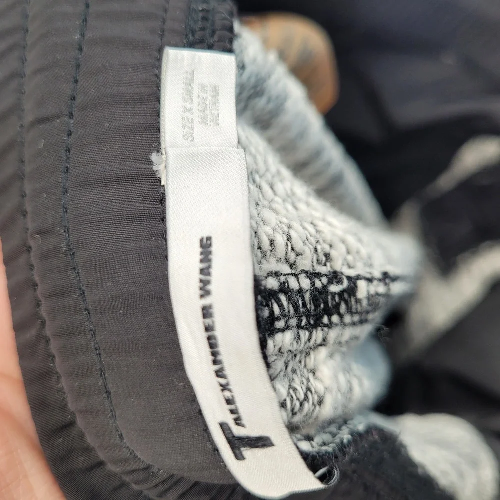 Alexander Wang Jogger Pants Womens XS Black White Marl Athleisure Knit Tapered
